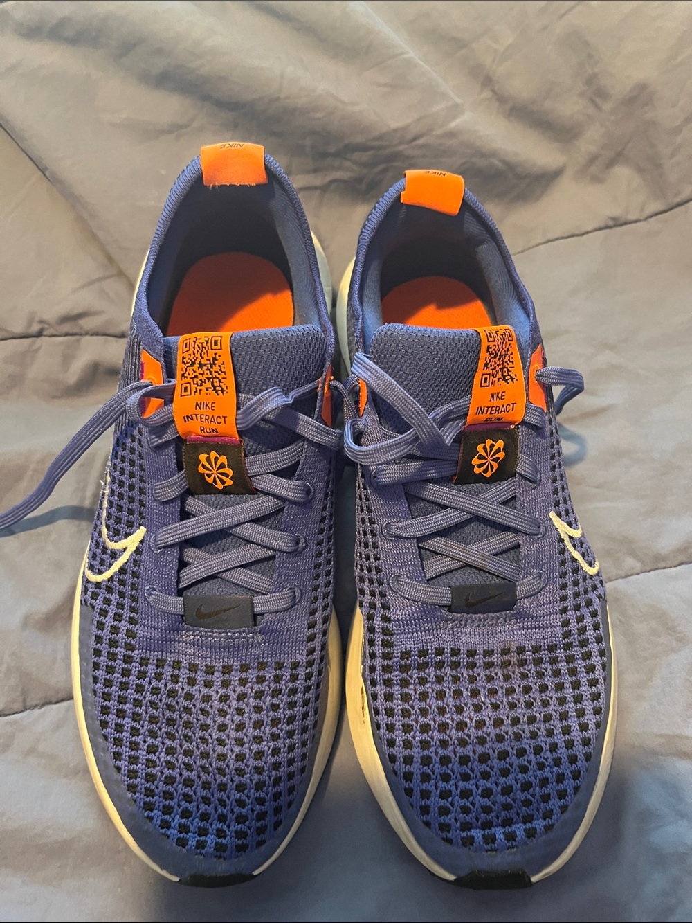 Nike Men Purple Sneakers with Orange Accents